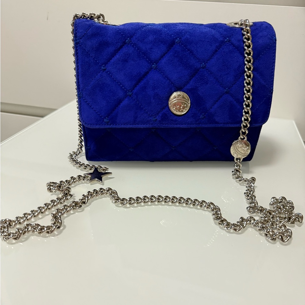 Escada Royal Blue Quilted Crossbody Bag